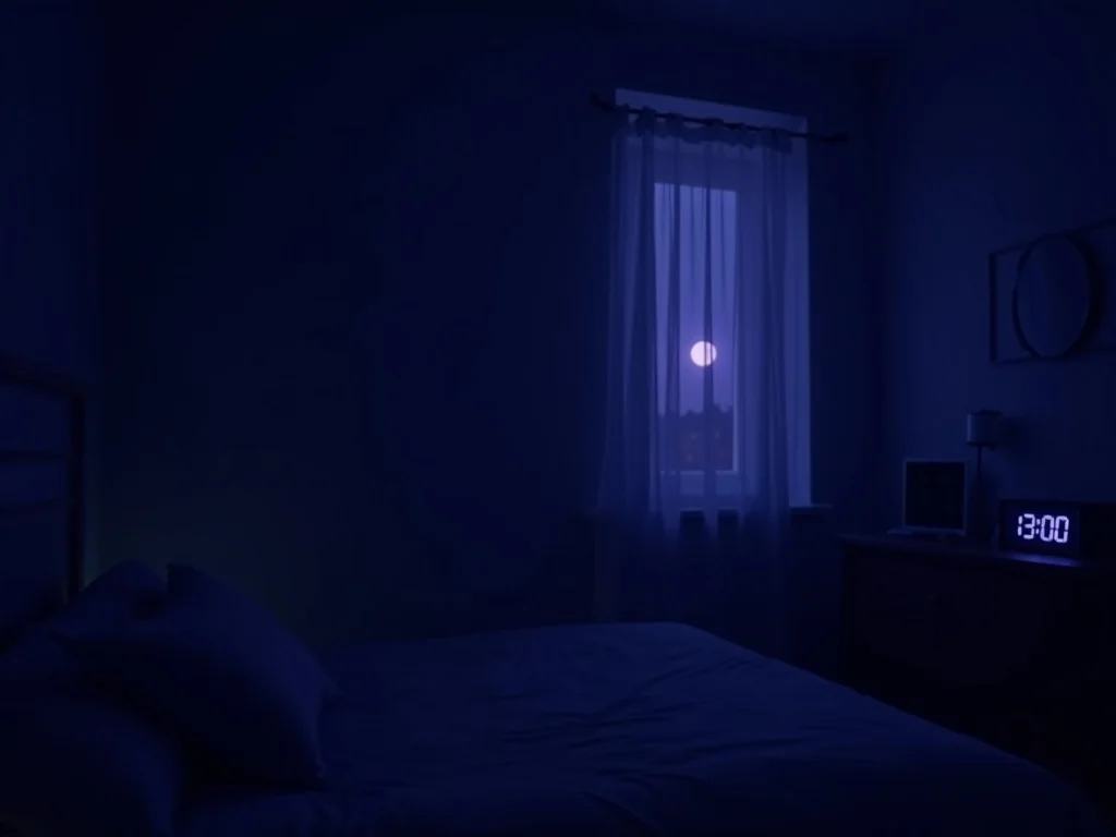 Dark bedroom with clock showing 3am representing nighttime awakening